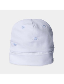 Cappellino bianco in cotone estivo Lalalu' neonato 0 mesi- 6 mesi