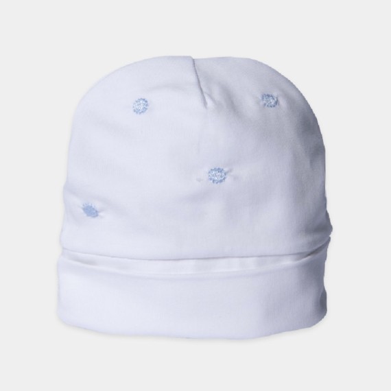 Cappellino bianco in cotone estivo Lalalu' neonato 0 mesi- 6 mesi