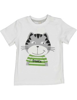 T-shirt Birba bianca neonato estiva 6 mesi - 30 mesi .