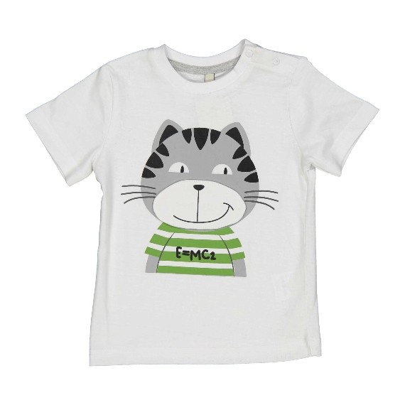 T-shirt Birba bianca neonato estiva 6 mesi - 30 mesi .