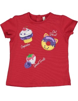 T-shirt Birba rossa neonata estiva 6 mesi - 30 mesi .