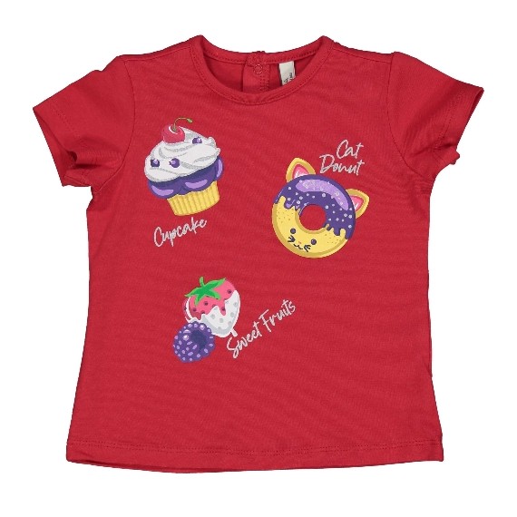 T-shirt Birba rossa neonata estiva 6 mesi - 30 mesi .