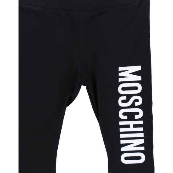 leggings in cotone Moschino neonata nero collezione a/i 2023 6 mesi- 3 anni