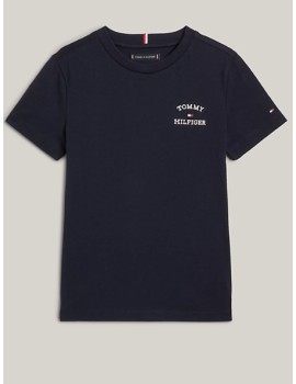 T-shirt Tommy Hilfiger blu bambino estiva in cotone manica corta 2 anni- 16 anni