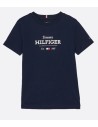 T-shirt blu Tommy Hilfiger bambino estiva in cotone manica corta 2 anni- 16 anni