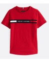 T-shirt rossa Tommy Hilfiger bambino estiva in cotone manica corta 2 anni- 16 anni