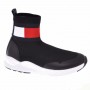 SNEAKERS CALZINO TOMMY HILFIGER NERA 31/41 CON BANDIERA BIANCA blu e rossa